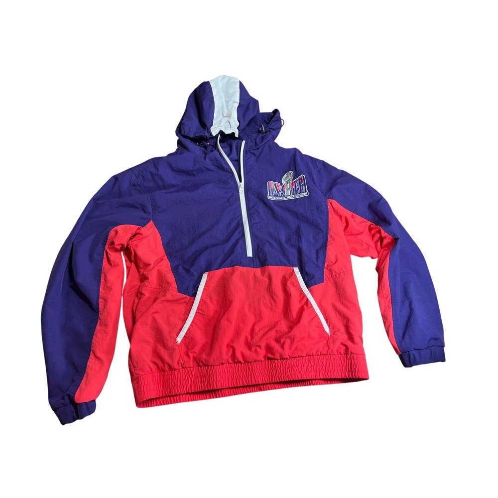 NFL Team Apparel Super Bowl LVII Half Zip Windbreaker Hooded Jacket Mens Medium